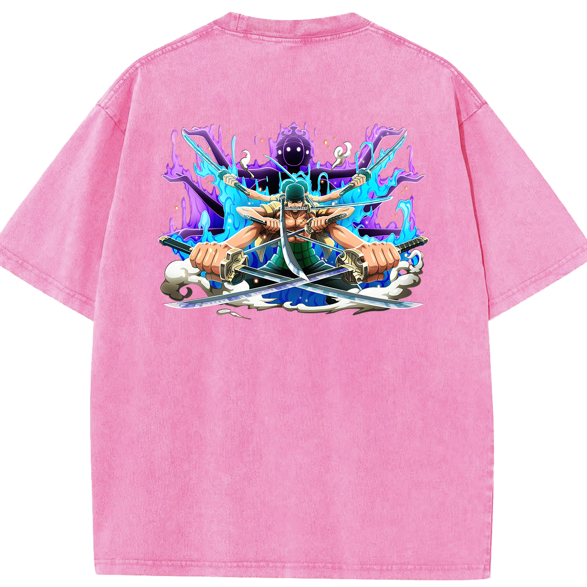 ワンピース ロロノア・ゾロ ONE PIECE Roronoa Zoro 綿100% ヴィンテージ風 半袖Tシャツ（背面プリント）